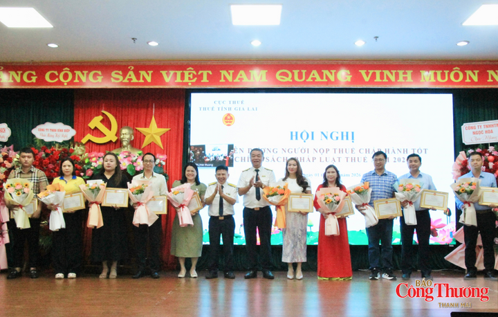 Các doanh nghiệp, hộ kinh doanh tiêu biểu có nhiều đóng góp vào ngân sách nhà nước được tặng Giấy khen.