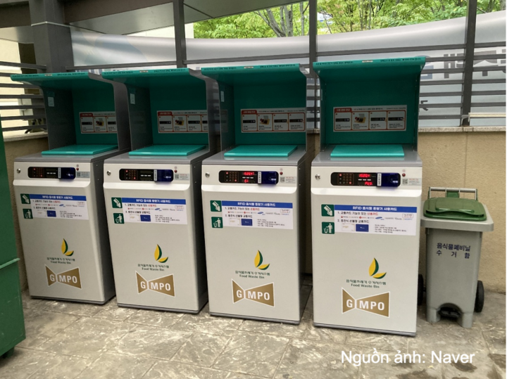 Một khu vực thu gom rác ở thành phố Gimpo, Hàn Quốc.