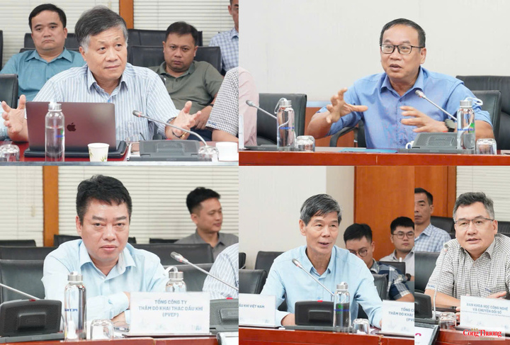 Đại diện lãnh đạo Hội Dầu khí Việt Nam, các ban chuyên môn của Petrovietnam và các đơn vị phát biểu tại hội thảo.
