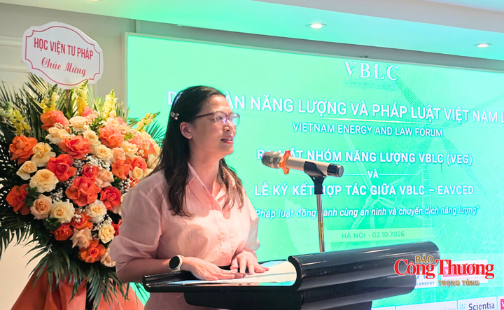Bà Nguyễn Thị Phương Yến, Phó Giám đốc Trung tâm Thông tin năng lượng và Phát triển thị trường điện lực (Cục Điện lực, Bộ Công Thương) phát biểu tại lễ ra mắt.
