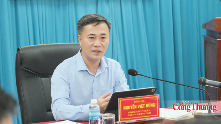 Ông Nguyễn Việt Hùng, Chủ tịch UBND tỉnh Khánh Hòa phát biểu tại buổi làm việc.