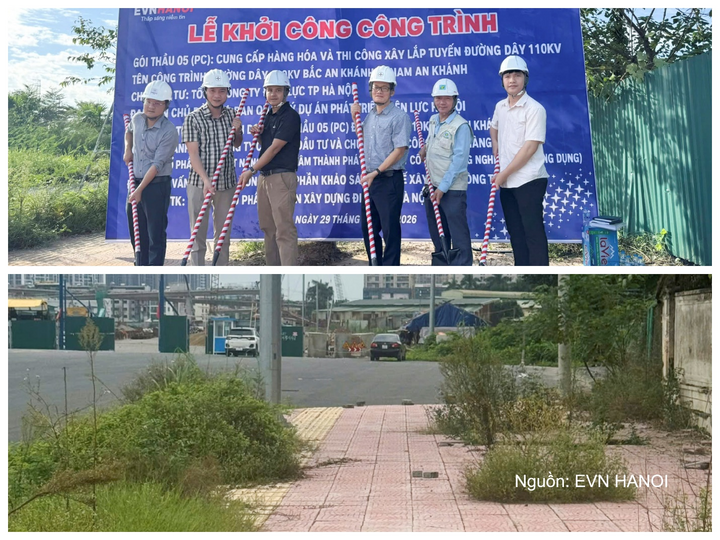 Lễ khởi công Công trình xây dựng tuyến cáp ngầm 110kV hai mạch kết nối Trạm 110kV Bắc An Khánh với Trạm 110kV Nam An Khánh.
