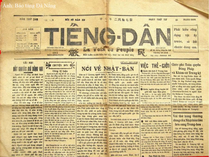 Trang nhất một số báo Tiếng Dân.