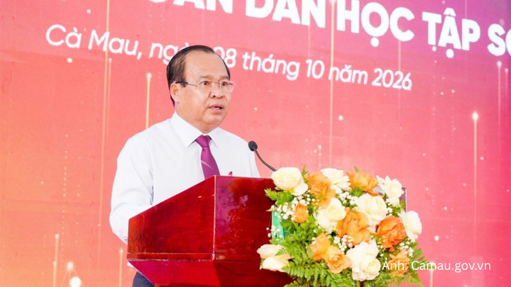 Phó Chủ tịch UBND tỉnh Cà Mau Nguyễn Minh Luân phát biểu tại lễ phát động.