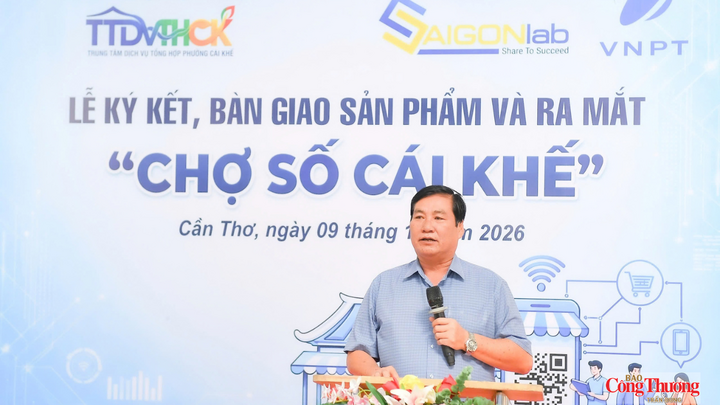 Ông Hứa Trường Sơn - Phó Giám đốc Sở Công Thương TP. Cần Thơ phát biểu tại lễ ký kết.
