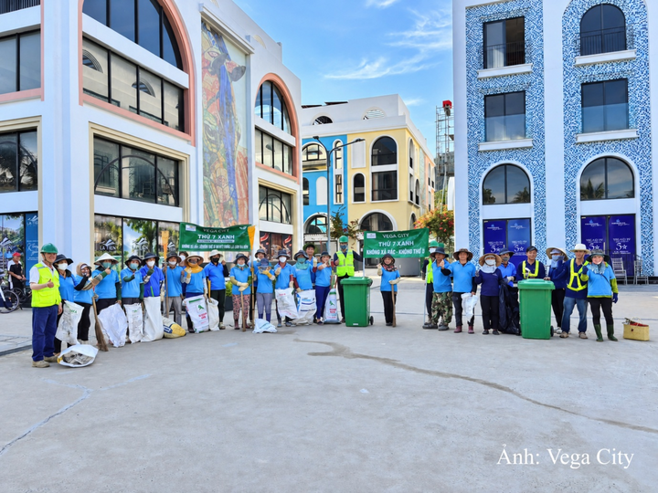 Phong trào “Ngày thứ Bảy xanh” do cán bộ nhân viên Vega City duy trì, hiện thực hóa cam kết phát triển điểm đến với bảo vệ môi trường.