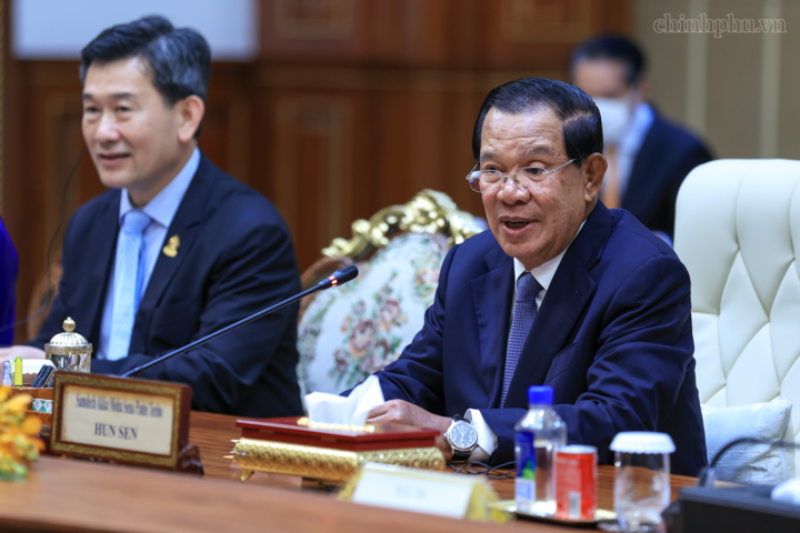 Chủ tịch Hun Sen phát biểu. Ảnh: chinhphu.vn/Nhật Bắc