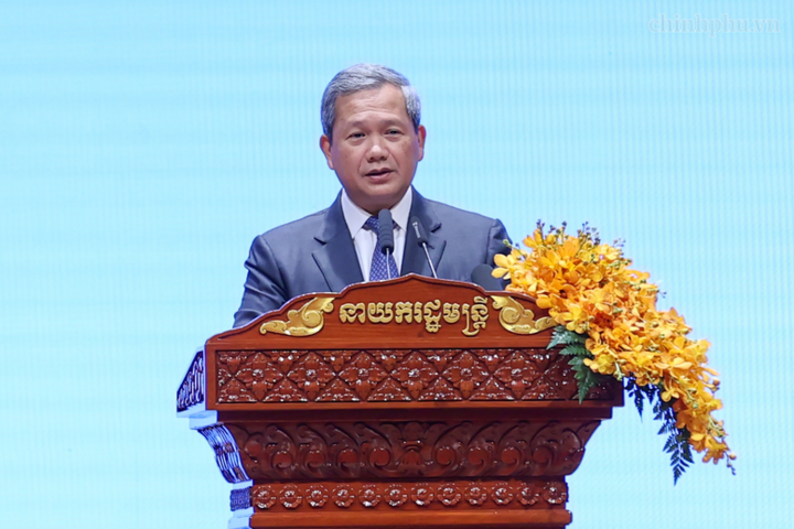 Thủ tướng Campuchia Hun Manet phát biểu tại Diễn đàn.