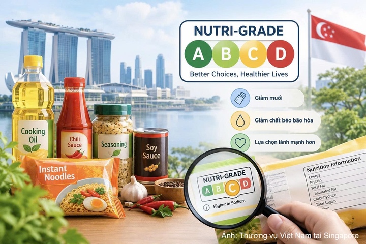 Singapore điều chỉnh lộ trình mở rộng chương trình Nutri-Grade sang năm 2028, áp dụng đối với một số nhóm thực phẩm đóng gói như mì ăn liền, gia vị, nước xốt và dầu ăn