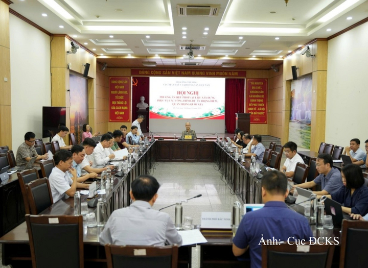 Toàn cảnh hội nghị Cục Địa chất và Khoáng sản Việt Nam làm việc với 10 tỉnh phía Bắc.