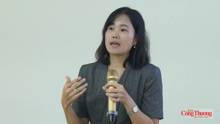 ThS Hà Thị Phương - Viện Dinh dưỡng TH chia sẻ kinh nghiệm trong tổ chức bữa ăn học đường.