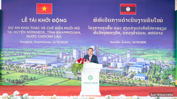 Ông Phùng Quang Hiệp - Bí thư Đảng ủy, Chủ tịch Hội đồng thành viên Tập đoàn Hóa chất Việt Nam phát biểu về mục tiêu và định hướng triển khai của dự án.