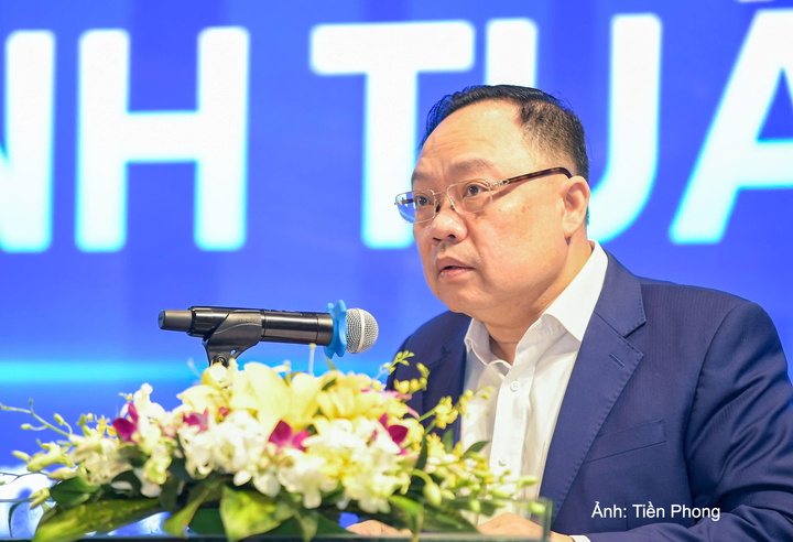 Ông Phạm Anh Tuấn, Vụ trưởng Vụ Thanh toán, Ngân hàng Nhà nước Việt Nam phát biểu tại hội thảo.