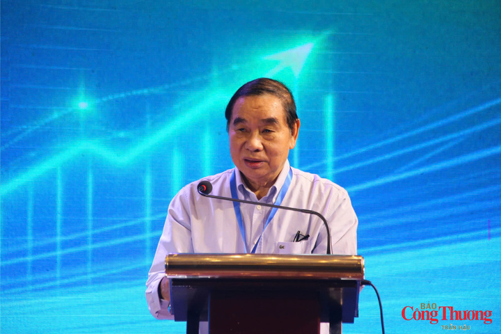 Ông Nguyễn Đình Hiệp, Chủ tịch Hội Khoa học và Công nghệ sử dụng năng lượng tiết kiệm và hiệu quả Việt Nam (VECEA) phát biểu tại hội thảo