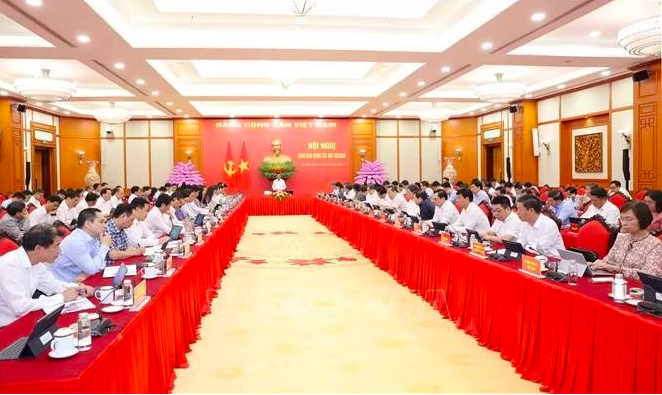 Hội nghị giao ban quý III/2026 các tỉnh uỷ, thành uỷ, đảng uỷ, các ban đảng, 4 văn phòng và các đơn vị sự nghiệp trực thuộc Trung ương. Ảnh: Phương Hoa/TTXVN