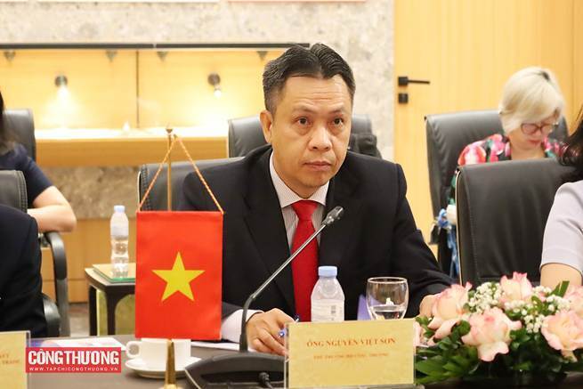 Thứ trưởng Nguyễn Việt Sơn phát biểu tại buổi làm việc.