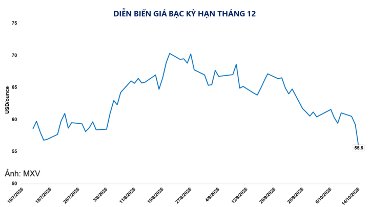 Diễn biến giá bạc kỳ hạn.