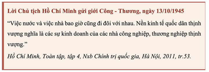 Lời Chủ tịch Hồ Chí Minh gửi giới Công - Thương.