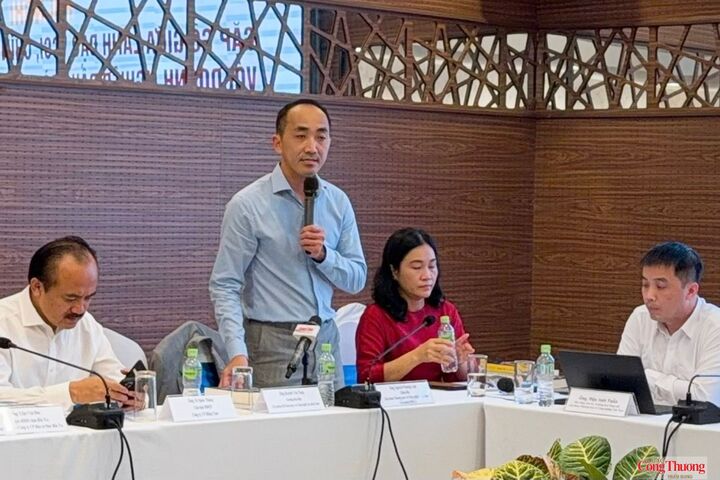 Ông Nguyễn Phương Lam, Giám đốc VCCI Đồng bằng sông Cửu Long, phât biểu tại hội nghị.