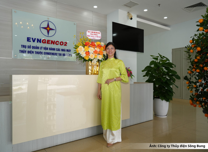 Chị Nguyễn Nho Bích Trâm, Trưởng ban Nữ công Công ty Thủy điện Sông Bung.