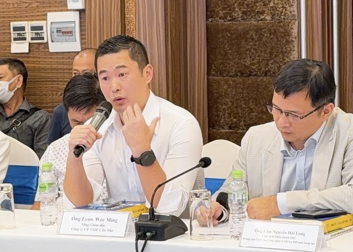 Ông Leaw Wee Ming, Tổng Giám đốc Công ty CP VSIP Cần Thơ, chia sẻ tại hội nghị.