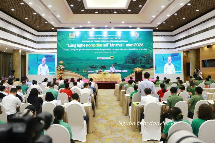Toàn cảnh Diễn đàn Nông dân quốc gia lần thứ XI: “Bộ Công an – Trung ương Hội Nông dân Việt Nam lắng nghe nông dân nói lần thứ I, năm 2026”.