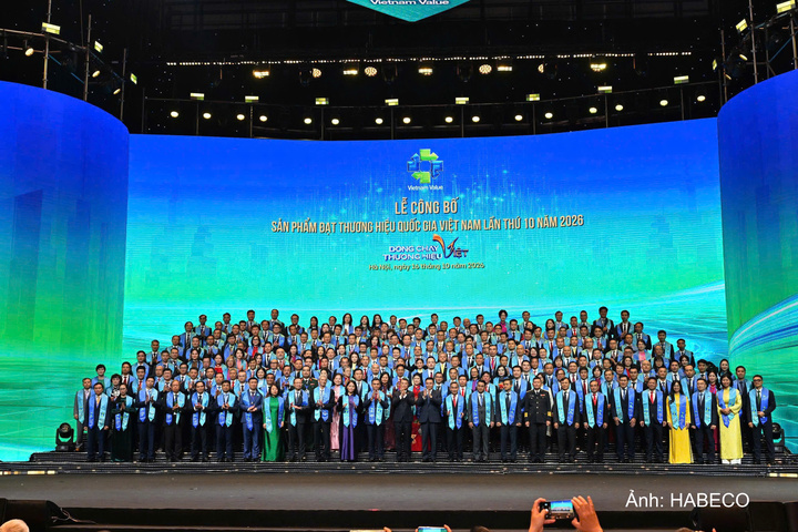 Lễ công bố sản phẩm đạt Thương hiệu Quốc gia Việt Nam năm 2026.