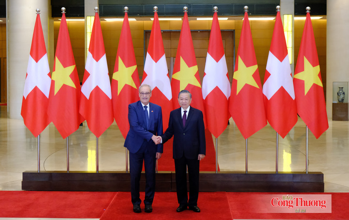 Tổng Bí thư, Chủ tịch nước Tô Lâm và Tổng thống Liên bang Thụy Sĩ Guy Parmelin.