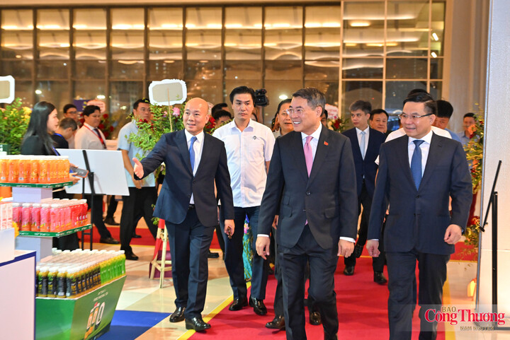 Trước đó, Thủ tướng Lê Minh Hưng, Bộ trưởng Bộ Công Thương Lê Mạnh Hùng cùng các đại biểu đã tham quan các gian hàng của những doanh nghiệp có sản phẩm được vinh danh tại Lễ Công bố sản phẩm đạt Thương hiệu quốc gia Việt Nam lần thứ 10 năm 2026.