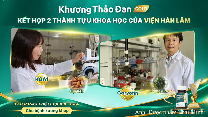 Khương Thảo Đan Gold - Kết hợp 2 thành tựu khoa học của Viện Hàn Lâm Khoa học và Công nghệ Việt Nam.