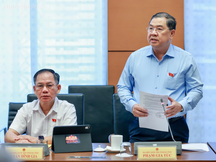 Phó Thủ tướng Thường trực Chính phủ Phạm Gia Túc phát biểu thảo luận tại Tổ 3. Ảnh: chinhphu.vn/Nhật Bắc