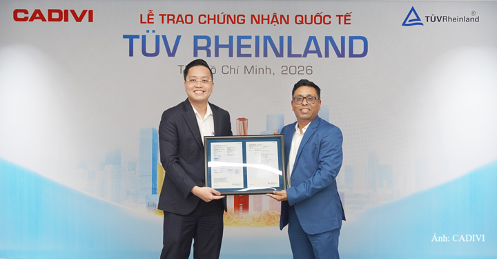 CADIVI chính thức được TÜV Rheinland trao tám chứng nhận quốc tế cho dây điện dân dụng không chì LF, cáp năng lượng mặt trời và cáp sạc xe điện.