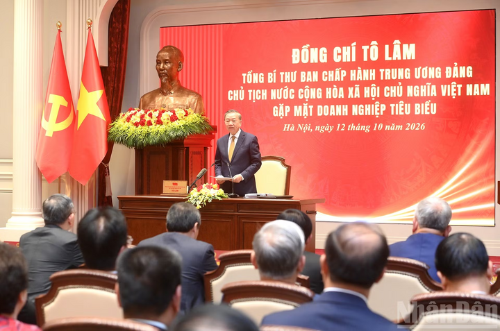 Tổng Bí thư, Chủ tịch nước Tô Lâm gặp mặt đại biểu doanh nghiệp tiêu biểu.