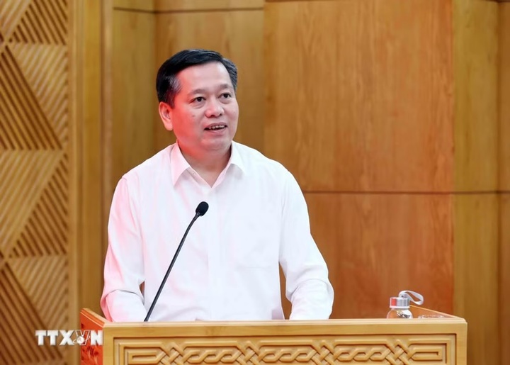 Đồng chí Nguyễn Long Hải, Ủy viên Trung ương Đảng, Phó Bí thư Thường trực Đảng ủy các cơ quan Trung ương phát biểu. (Ảnh: An Đăng/TTXVN)