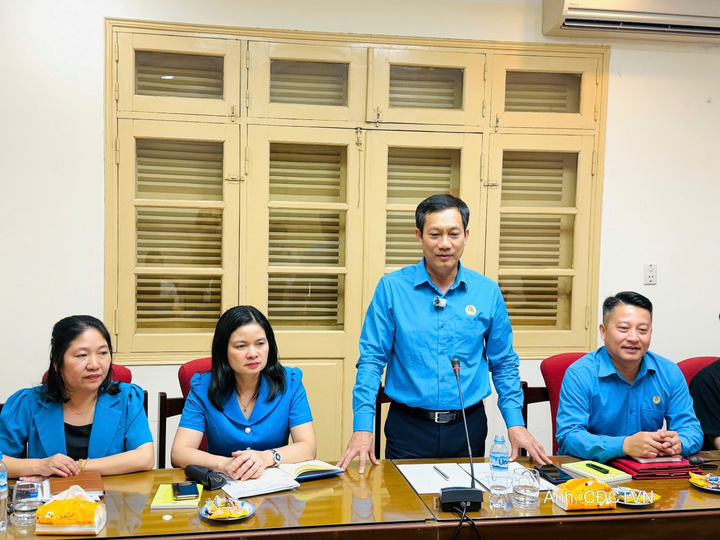 Chủ tịch Công đoàn Công Thương Việt Nam Lê An Hải phát biểu tại buổi làm việc