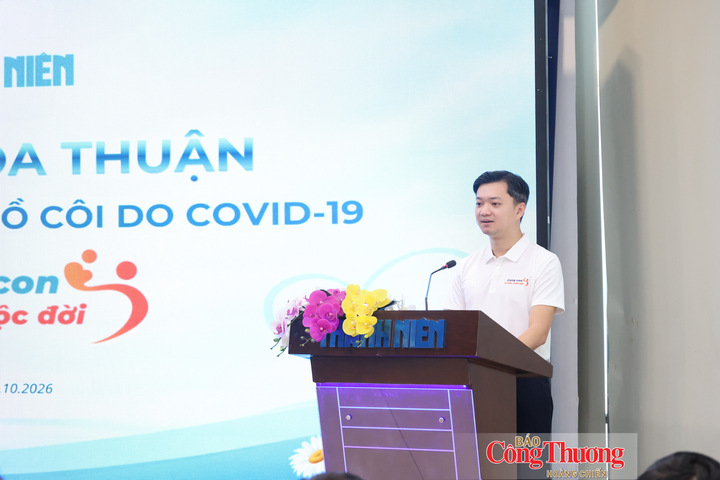 Anh Nguyễn Minh Triết, Bí thư thường trực Trung ương Đoàn, Chủ tịch Hội Sinh viên Việt Nam phát biểu tại buổi lễ.