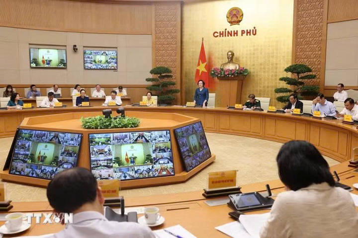 Phó Thủ tướng Phạm Thị Thanh Trà chủ trì họp trực tuyến toàn quốc về công tác chuẩn bị tổ chức Ngày Văn hóa Việt Nam gắn với Ngày hội Đại đoàn kết toàn dân tộc năm 2026. .Ảnh: Lâm Khánh/TTXVN