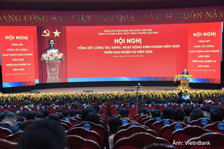 Hội nghị tổng kết công tác Đảng, hoạt động kinh doanh năm 2025 và triển khai nhiệm vụ năm 2026 của VietinBank.