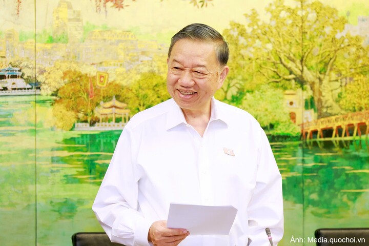 Tổng Bí thư, Chủ tịch nước Tô Lâm phát biểu tại phiên thảo luận tổ.