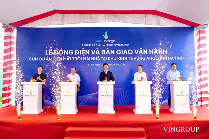 VinEnergo chính thức vận hành hệ thống điện mặt trời mái nhà kết hợp BESS cho nhà máy sản xuất xe VinFast, nhà máy sản xuất pin VinES và liên doanh sản xuất pin V-G tại Khu kinh tế Vũng Áng (Hà Tĩnh).