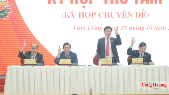 Các đại biểu chủ trì kỳ họp tán thành tờ trình giới thiệu bầu Phó Chủ tịch UBND tỉnh.