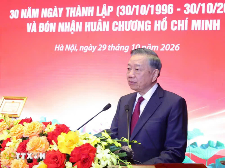 Tổng Bí thư, Chủ tịch nước Tô Lâm phát biểu chỉ đạo. (Ảnh: Văn Điệp/TTXVN)