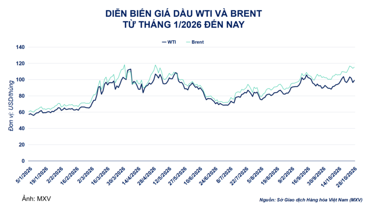 Diễn biến giá dầu.