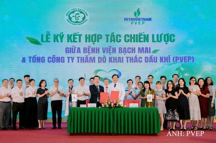 PVEP và Bệnh viện Bạch Mai trở thành đối tác chiến lược. Ảnh: PVEP