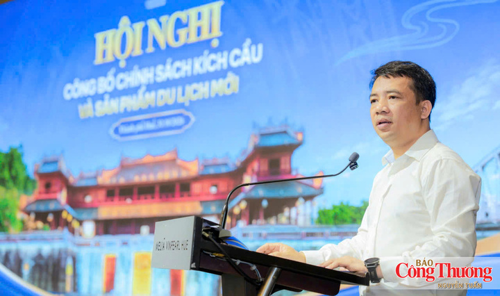 Ông Trần Hữu Thùy Giang, Phó Chủ tịch UBND thành phố Huế phát biểu tại hội nghị