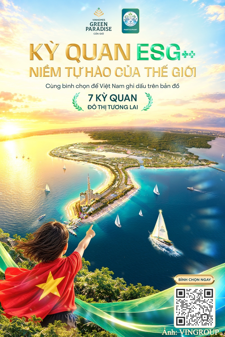Dự án Vinhomes Green Paradise (Cần Giờ, TP. Hồ Chí Minh) chính thức bước vào vòng bình chọn toàn cầu của chiến dịch “7 kỳ quan đô thị tương lai” do New7Wonders khởi xướng.