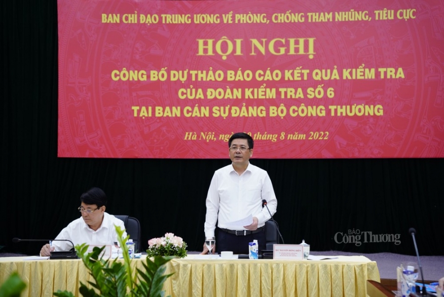 Đoàn Kiểm tra số 6 của Ban Chỉ đạo Trung ương về phòng, chống tham nhũng, tiêu cực làm việc với Bộ Công Thương Đoàn Kiểm tra số 6 của Ban Chỉ đạo Trung ương về phòng, chống tham nhũng, tiêu cực làm việc với Bộ Công Thương