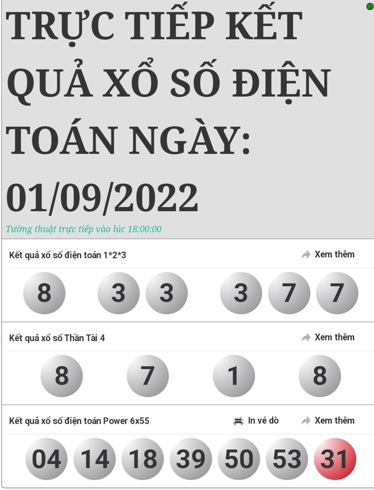 Kết quả xổ số hôm nay 1/9: Kết quả xổ số nhanh toàn quốc Kết quả xổ số hôm nay 1/9: Kết quả xổ số nhanh toàn quốc
