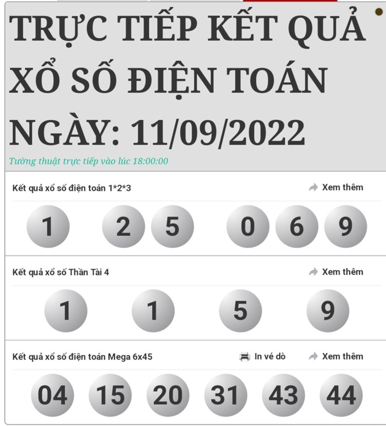 Kết quả xổ số hôm nay 11/9: Xổ số toàn quốc nhanh, chính xác Kết quả xổ số hôm nay 11/9: Xổ số toàn quốc nhanh, chính xác