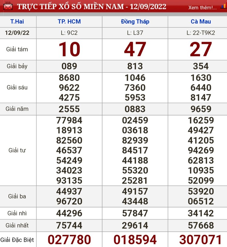 Kết quả xổ số hôm nay 12/9: Cập nhật chính xác xổ số toàn quốc Kết quả xổ số hôm nay 12/9: Cập nhật chính xác xổ số toàn quốc